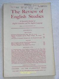The Review of English Studies: New Series Vol.XX, No.78, May 1969: a Quarterly Journal of English...