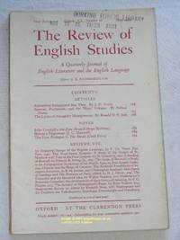 The Review of English Studies: New Series Vol.XX, No.78, May 1969: a Quarterly Journal of English...