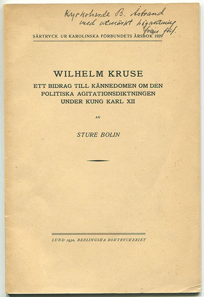Wilhelm Kruse. Ett bidrag till kännedomen om den…