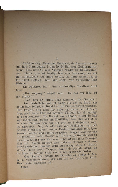 Penge. Roman. Avtoriseret Oversættelse for Danmark. - [GUSTAV WIEDS EKSEMPLAR.] (photo 3)