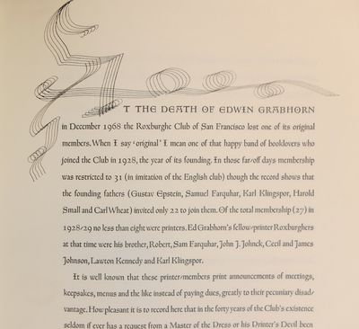 In Memoriam, Edwin Grabhorn, 1889-1968 [Roxburghe Club Keepsake]