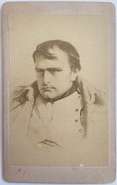 Three Carte de Visite (CDV) photographs of Napoleon Bonaparte. The carte de visites are original alb...