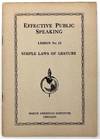 Effective Public Speaking, Lesson No. 12 - Simple Laws of Gesture