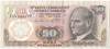 A Uncirculated 1970 50 Elli or Lira Bank Note from the Republic of Turkey