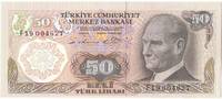image of A Uncirculated 1970 50 Elli or Lira Bank Note from the Republic of Turkey