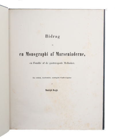 Bidrag til en Monographi af Marseniaderne, en…