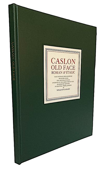 Caslon Old Face, Roman & Italic. Cast entirely…