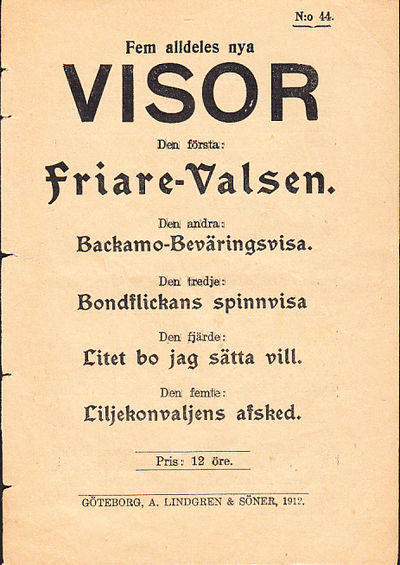 Fem alldeles nya visor. Den första:…