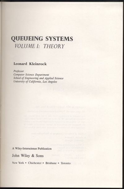 Queueing Systems (Volume I: Theory) by Kleinrock, Leonard