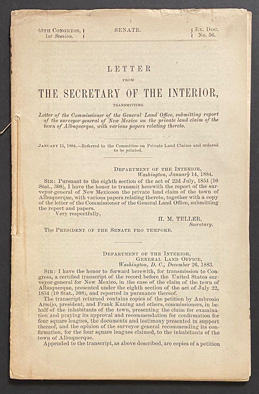 Letter from the Secretary of the Interior, transmi