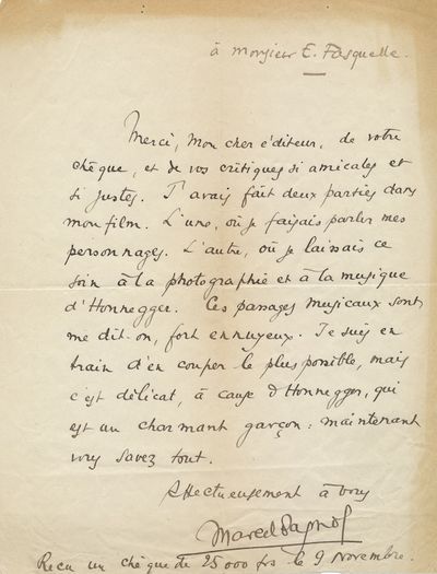 Autograph Letter SIGNED in French, 4to, n.p., n.d.
