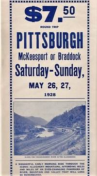 cover of $7.50 ROUND TRIP, PITTSBURGH, McKEESPORT OR BRADDOCK, SATURDAY- SUNDAY, MAY 26, 27, 1928..
