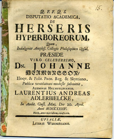 Disputatio academica, de herseris hyperboreorum.…
