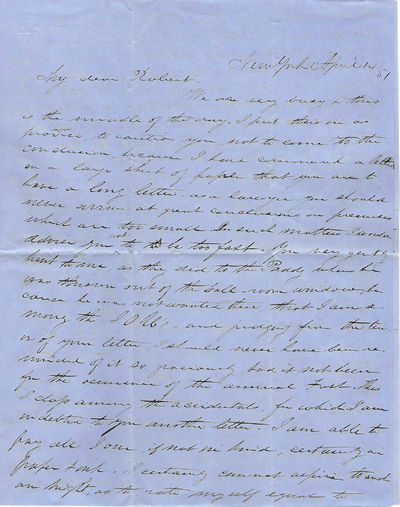 Quarto, 3 pages, plus worn original mailing envelope, letter in very good, clean, and legible condit...