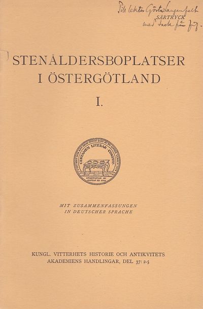 Stenåldersboplatser i Östergötland. I.…