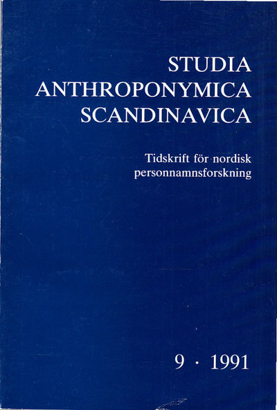 Studia anthroponymica Scandinavica. Tidskrift för…