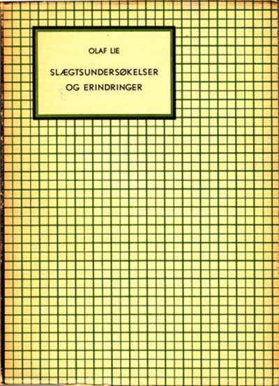 Slægtsundersøkelser og erindringer med mere.…