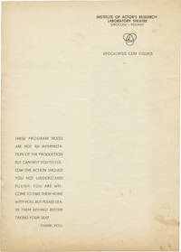 Apocalypsis Cum Figuris (Original program for the 1969 Polish play)