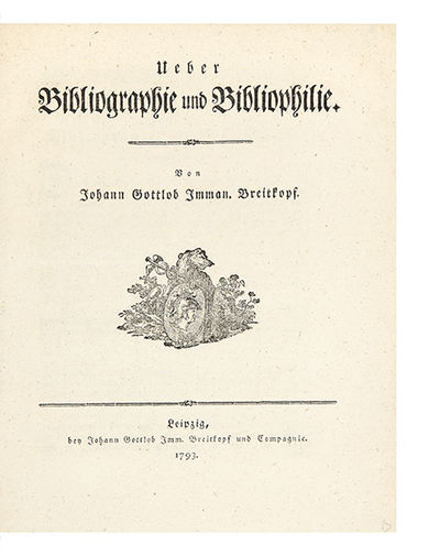 Ueber Bibliographie und Bibliophilie