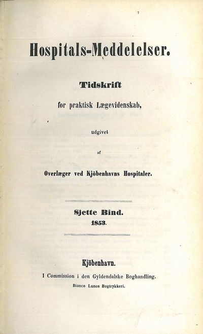 Hospitals-Meddelelser. Tidsskrift for praktisk…