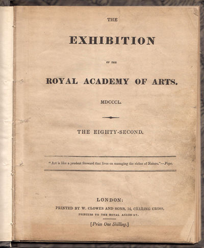 The Exhibition of the Royal Academy. 1850. The…