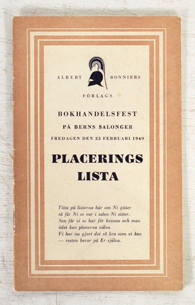 Albert Bonniers förlags bokhandelsfest på Berns…