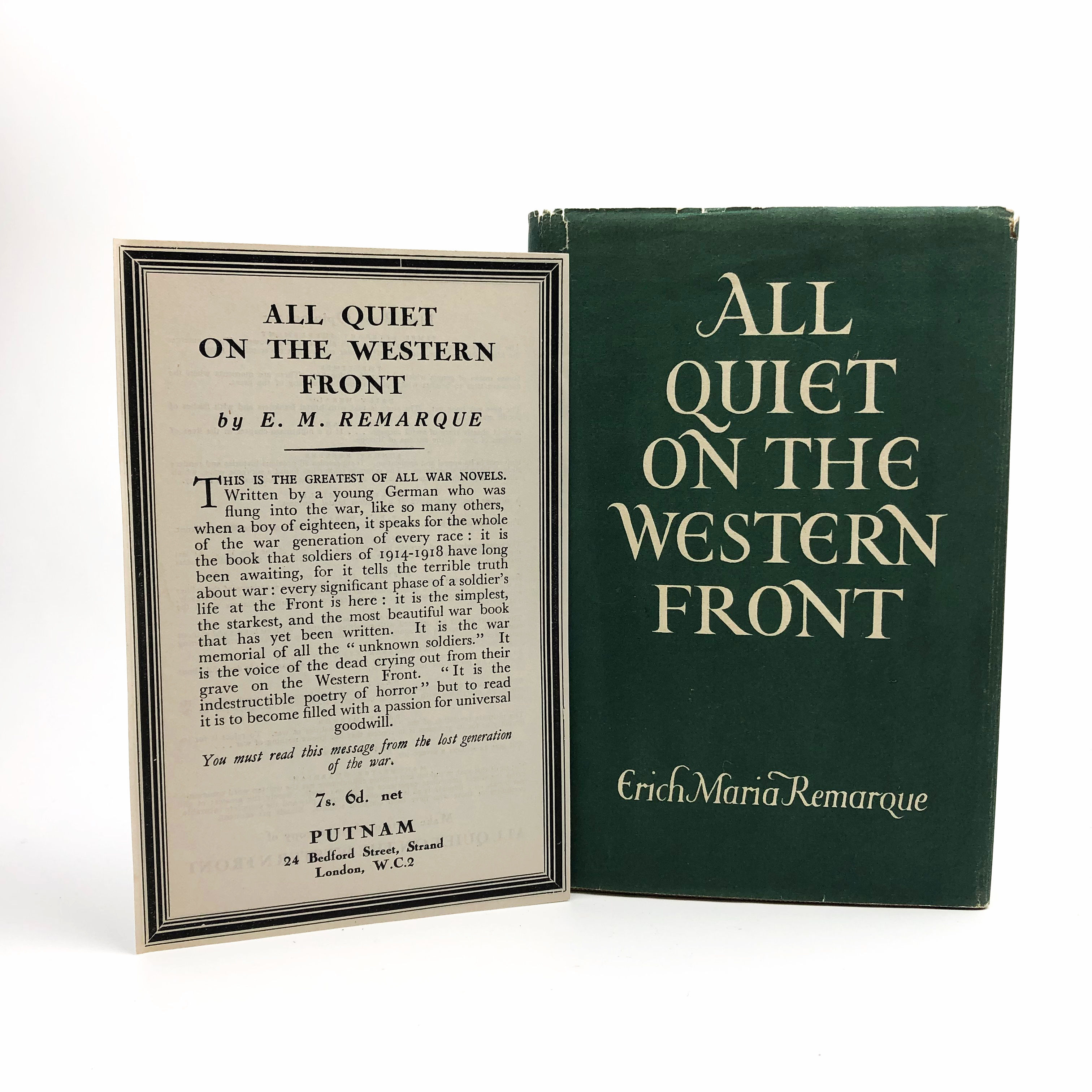 All Quiet on the Western Front by Remarque, Erich Maria 1929 All Quiet on the Western Front by Remarque, Erich Maria 1929