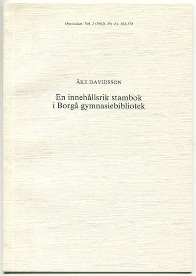 En innehållsrik stambok i Borgå…