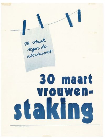 Poster: 30 maart vrouwenstaking [March 30th, Women's Day]
