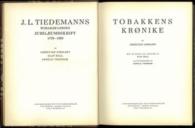 Tobakkens krønike. Med en epilog ""Ad tabacum"" av Olaf Bull. Illustrasjoner av Arnold Thornam. (photo 3)