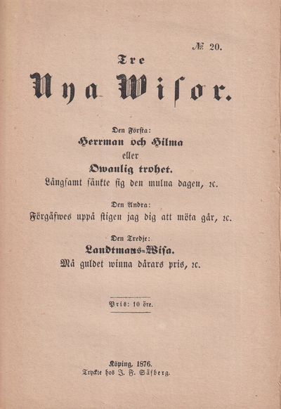 Tre nya wisor. Den första: Herrman och Hilma…