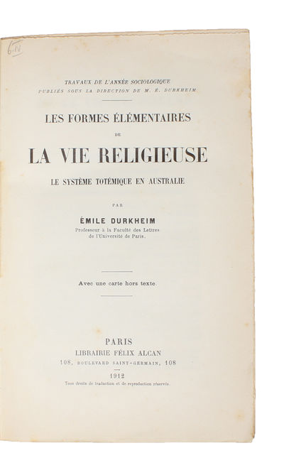 Les formes élémentaires de la vie religieuse. Le…