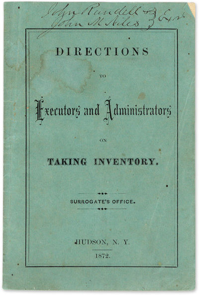 Directions to Executors and Administrators on Taking Inventory