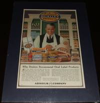 cover of Large 1917 Full Page Color Store Clerk for Armour Products, Matted Ready to Frame a Great Image