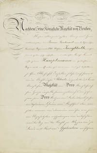 Calligraphic decorated printed military commission, accomplished in another hand, signed by the Kaiser as Sovereign of Prussia