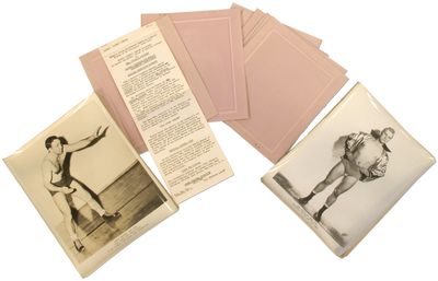 1950. Unbound. Near Fine. A collection of eight duplicate paper halftone plates and two photos, with...