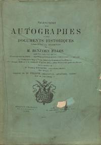 image of Vente 27 Juillet 1883 : Inventaire Des Autographes et Des Documents Historiques Composant La Collection De M. Benjamin Fillon. Séries XIII - XV. Hommes De Guerre, Vendée Contre-Révolutionnaire, Divers.