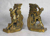 Bronzed Figural Bibliophile Bookends