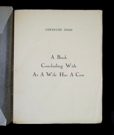 Book Concluding With As A Wife Has A Cow. A Love Story