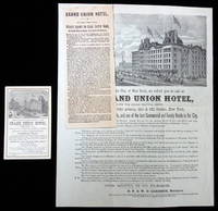 Grand Union Hotel Broadside - Grand Union Hotel w Addendum and Trade Card c1880