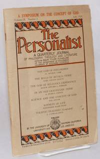 The Personalist A Quarterly Journal of Philosophy, Theology, and Literature, July 1928