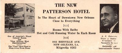 The New Patterson Hotel...One of America's Finest Colored Hotels... [caption title]