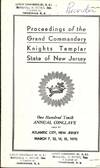 PROCEEDINGS GRAND COMMANDERY KNIGHTS TEMPLAR STATE NEW JERSEY 1970