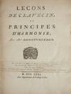 Leçons de Clavecin, et Principes d'Harmonie