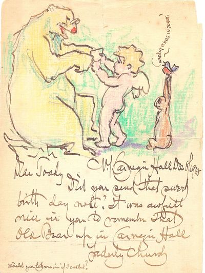 Two Illustrated Letters Signed