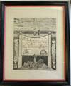 ENGRAVED, ILLUSTRATED BAPTISM CERTIFICATE IN GERMAN LANGUAGE ANNOUNCING THE BIRTH OF JACOB HINNERSCHITZ ON 11 FEBRUARY 1807, SON OF HEINRICH AND MAGDALEHNA HINNERSCHITZ, IN BERKS COUNTY PENNSYLVANIA