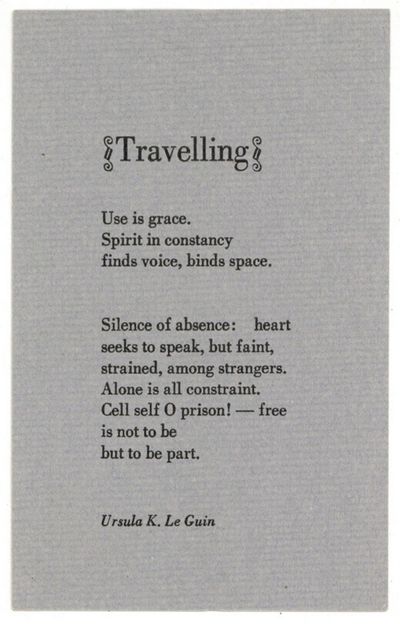 [Poetry Postcard]: Travelling