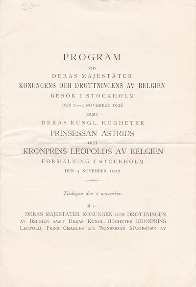 Program vid Deras Majestäter konungens och…