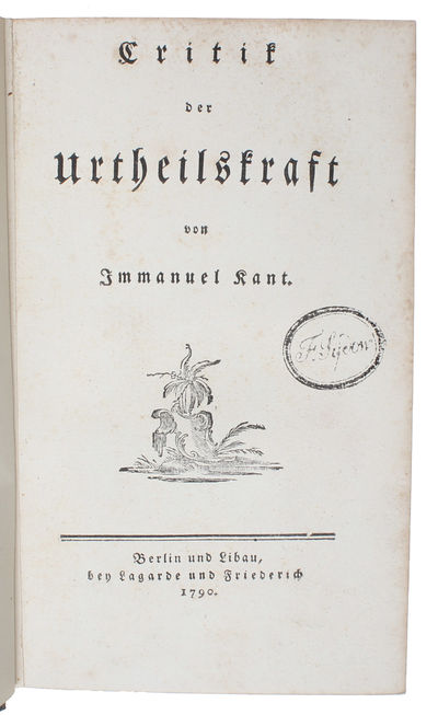 Critik der Urtheilskraft.  - [ONE OF FOUR OR FIVE…