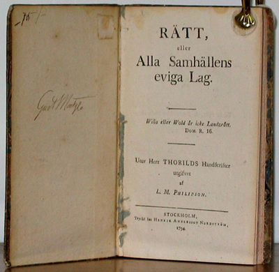 Rätt, eller alla samhällens eviga lag. 1-3. Utur…
